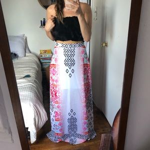 Colorful bohemian maxi skirt